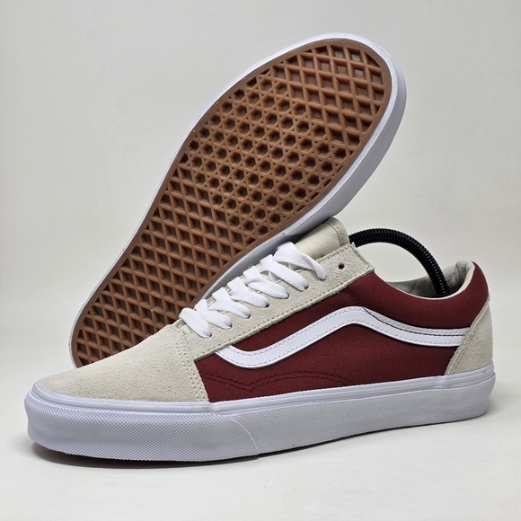 VANS Old Skool Canvas/Suede Fired Brick Skate Shoe Classic Men 9.5 Women 11 New - Picture 1 of 9